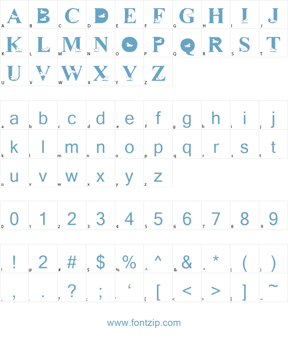 LMS David's Ducks Font Character